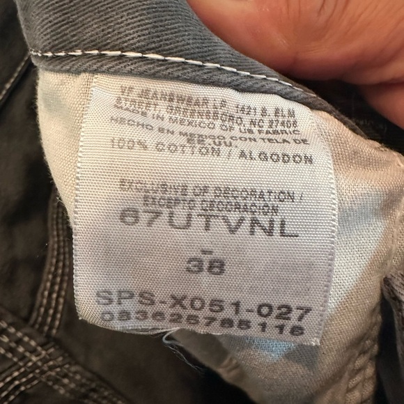 Wrangler Shorts Mens 38 Gray Duck Canvas Carpenter Utility Workwear Outdoors - Picture 5 of 6